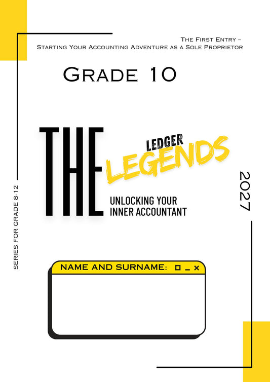Trimico Accounting - Ledger Legends Gr 10 The First Entry - Amanda Johnson & Co. Textbooks