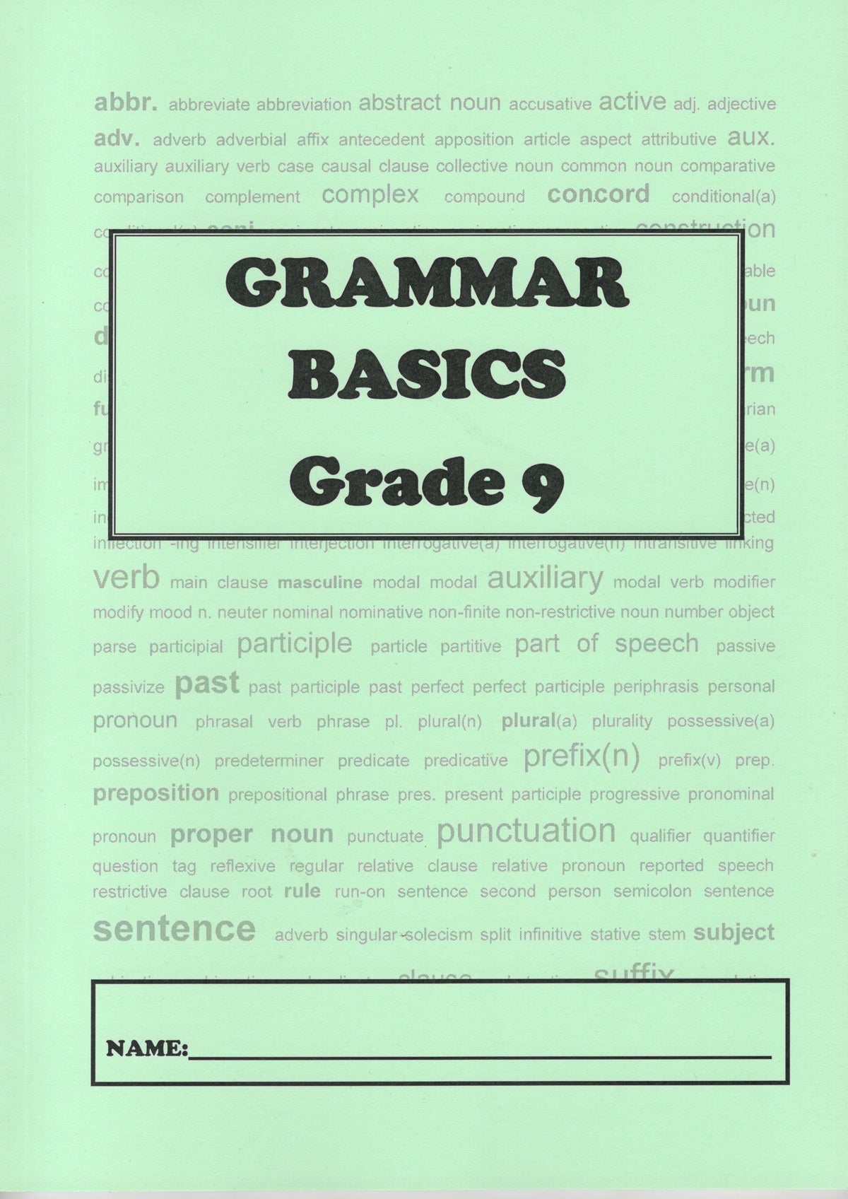 Grammar Basics Workbook Grade 9 – Amanda Johnson & Co. Textbooks