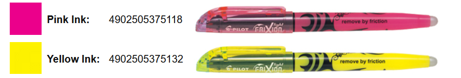 Pilot Frixion Erasable Highlighters - Wallet of 13 Assorted Colours - Amanda Johnson & Co. Textbooks