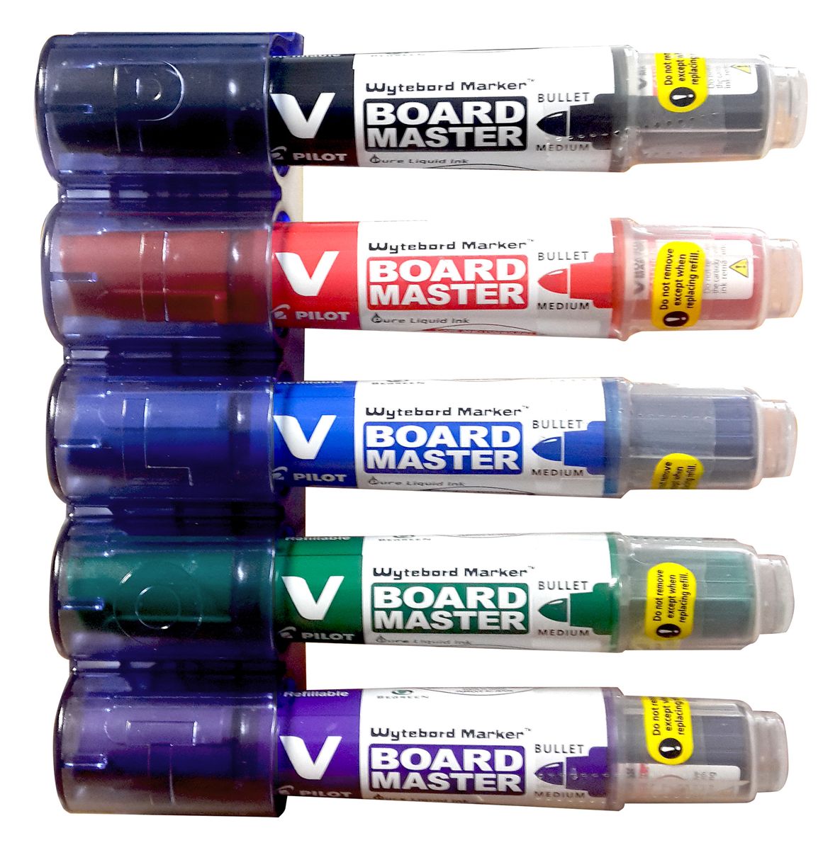 Pilot WBMA V Board Master Magnet Set with 5 Bullet Nib Whiteboard Markers - Amanda Johnson & Co. Textbooks
